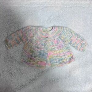 Hand-Knit Pastel Baby Cardigan